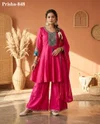K 1173 By Naisha Roman Glass Embroidery Plazzo Suits 